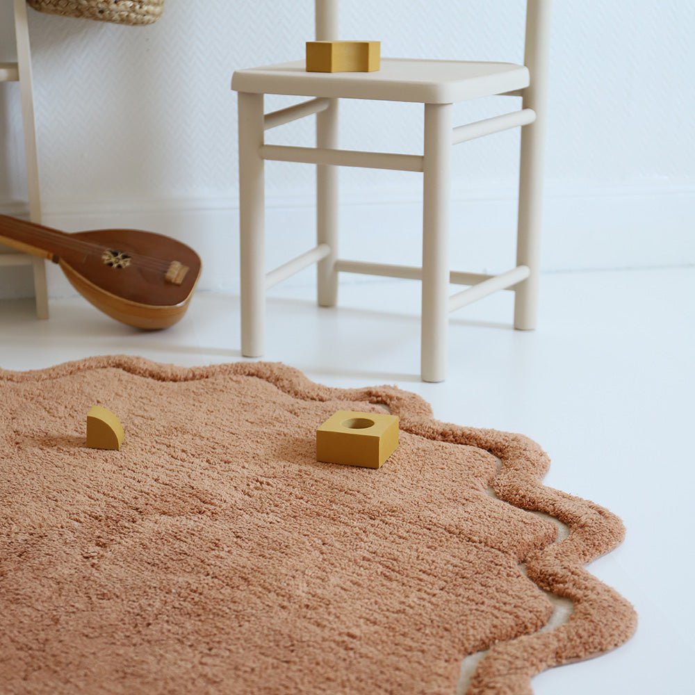 Kindertapijt rond 110 cm katoen wasbaar