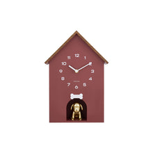 Wandklok hondenhuis 27x37 cm rood