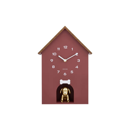 Wandklok hondenhuis 27x37 cm rood