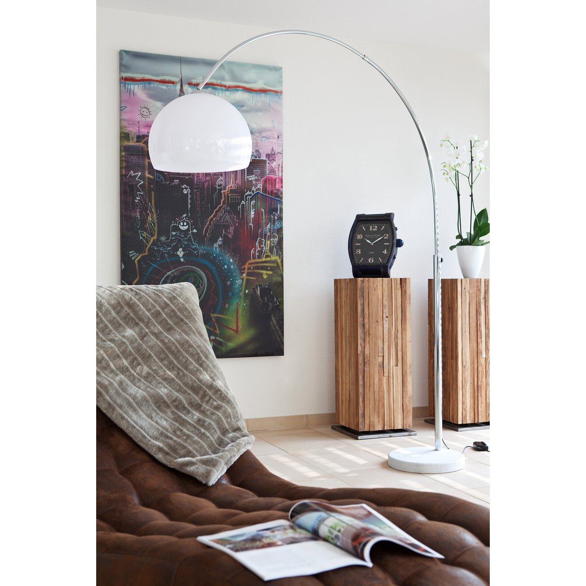 Arc lamp 208 cm white