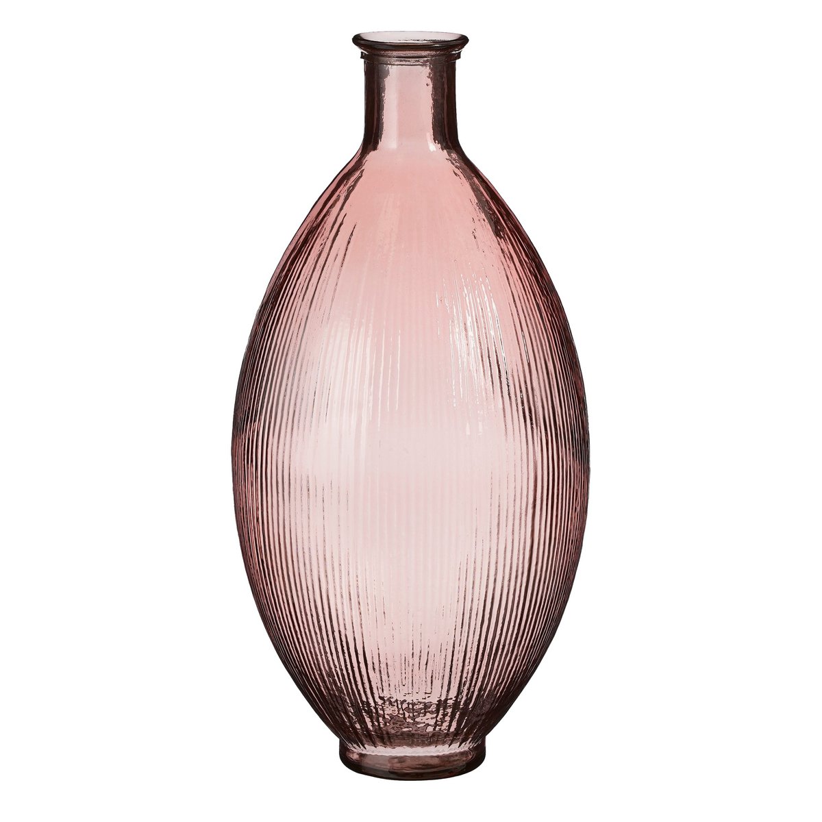 Decoratieve fles 59x29 cm lichtroze glas