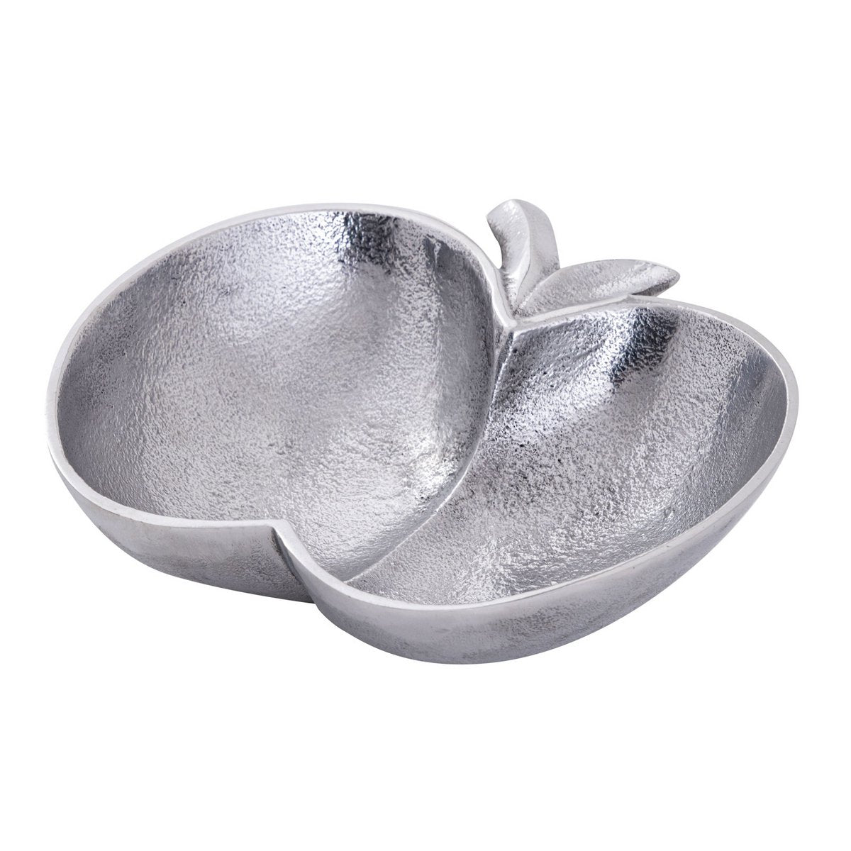 Decoratieve schaal appel goud zilver aluminium 21x21x5 cm