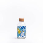 Glazen drinkfles 0,4 L blauw geel