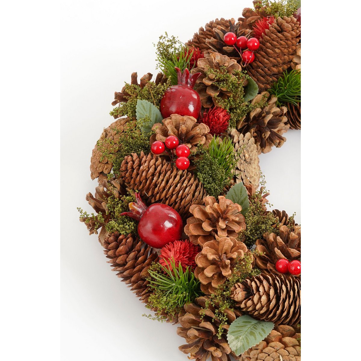Kerstkrans Ø45 cm dennenappels bruin