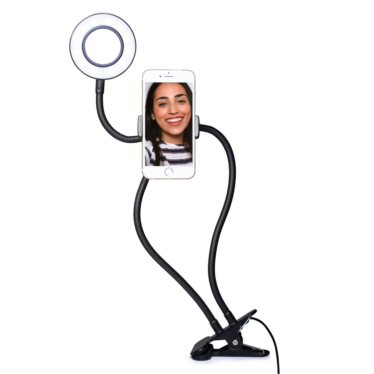 LED ringlamp met smartphonehouder 15x8x19 cm
