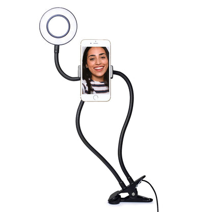 LED ringlamp met smartphonehouder 15x8x19 cm
