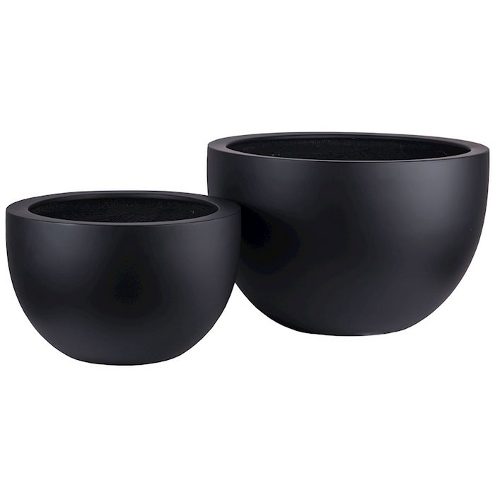 Plantenpot fiberstone zwart Ø45xH28 cm