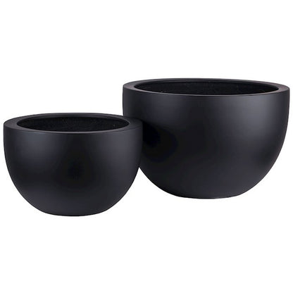Plantenpot fiberstone zwart Ø45xH28 cm