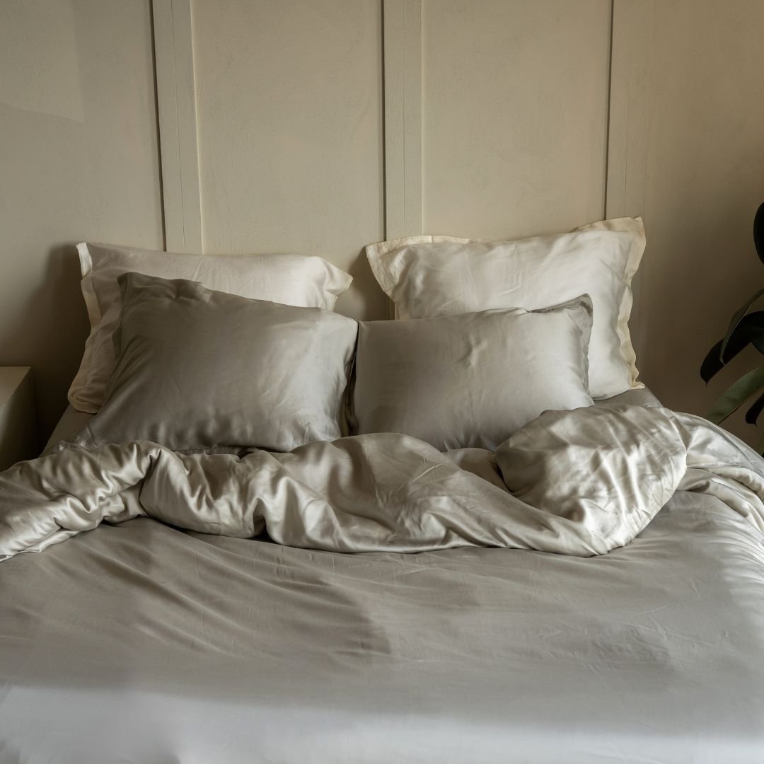 Dekbedovertrek TENCEL satijn taupe