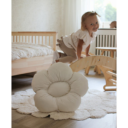 Rond kinderkamertapijt 110 cm katoen ecru