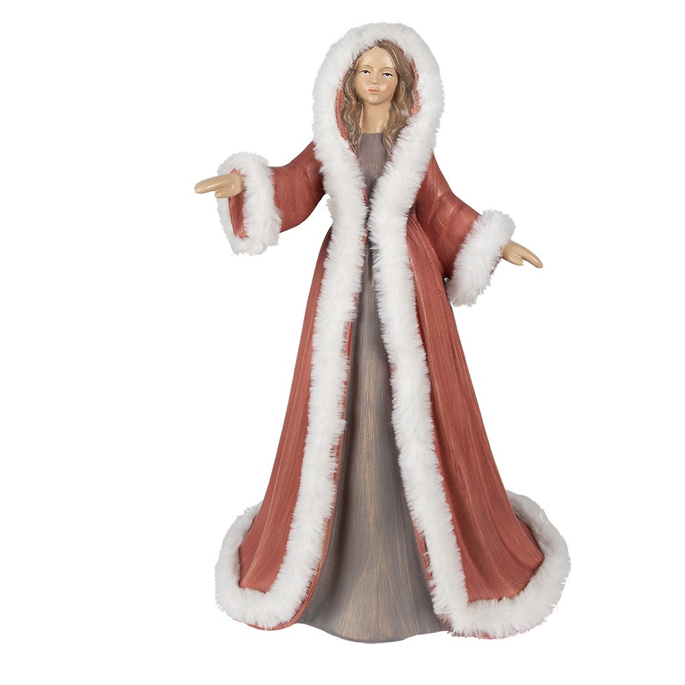 Figure Woman 40 cm Red Polyresin Christmas Figurines
