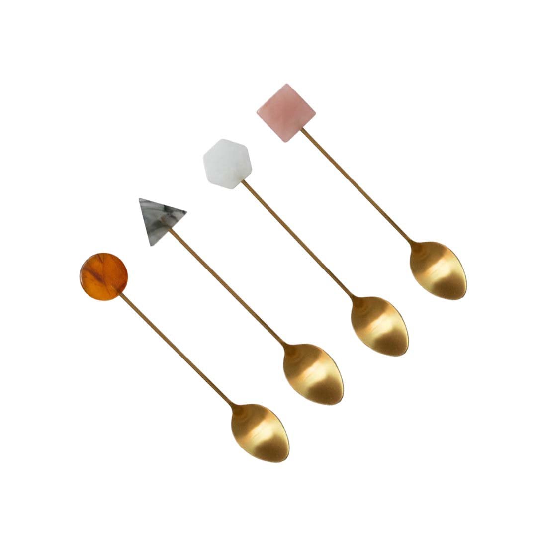 Theelepels acryl multicolor set van 4