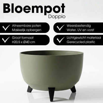 Plantenbak buiten Doppio Lichtgroen