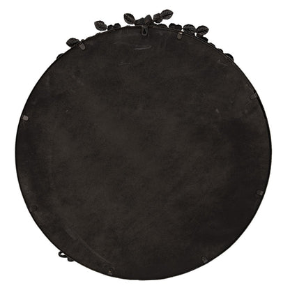 Wandspiegel 81 cm rond zwart ijzer