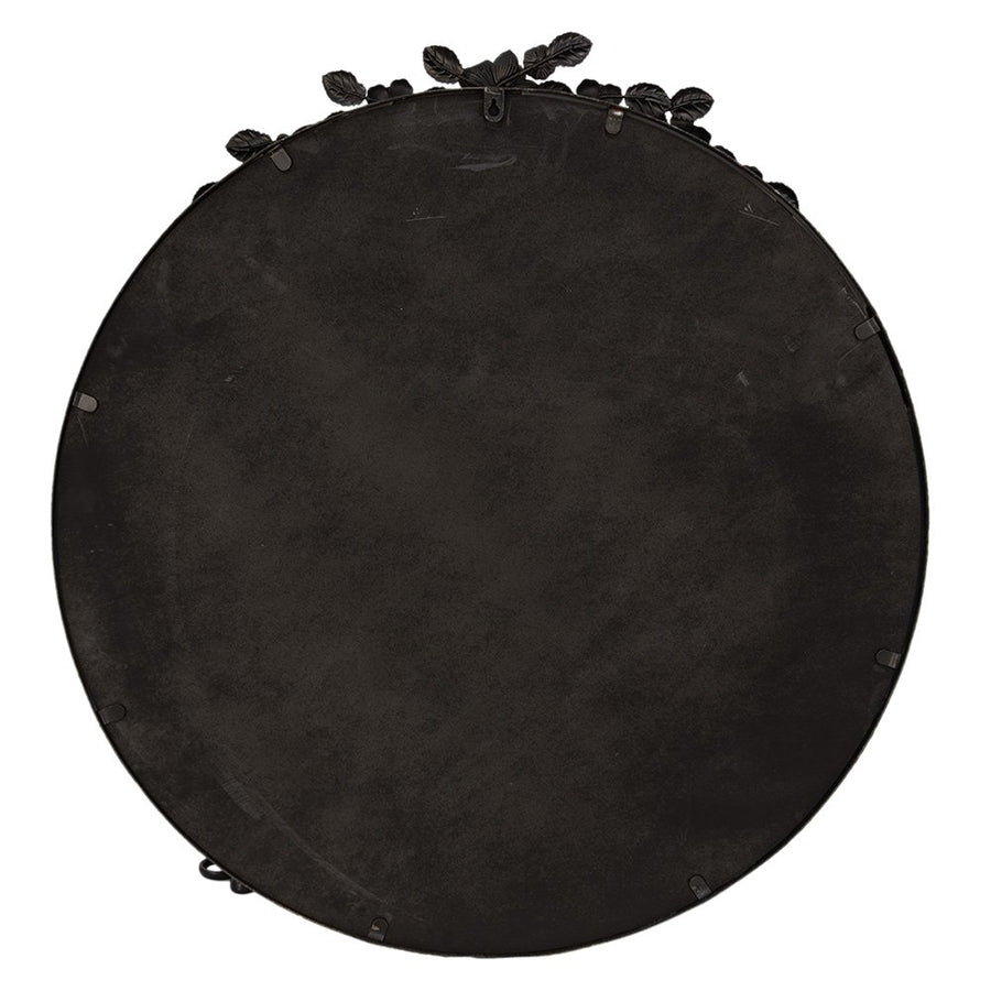 Wandspiegel 81 cm rond zwart ijzer