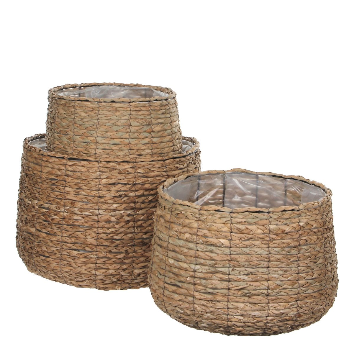 Plantenmand set zeegras lichtbruin 3 stuks