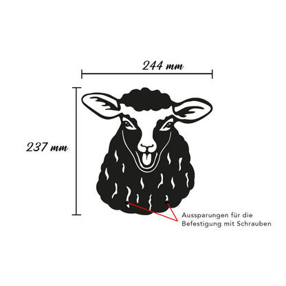 Schaap Joschi sculptuur 23,7x24,4x0,2 cm staal zwart