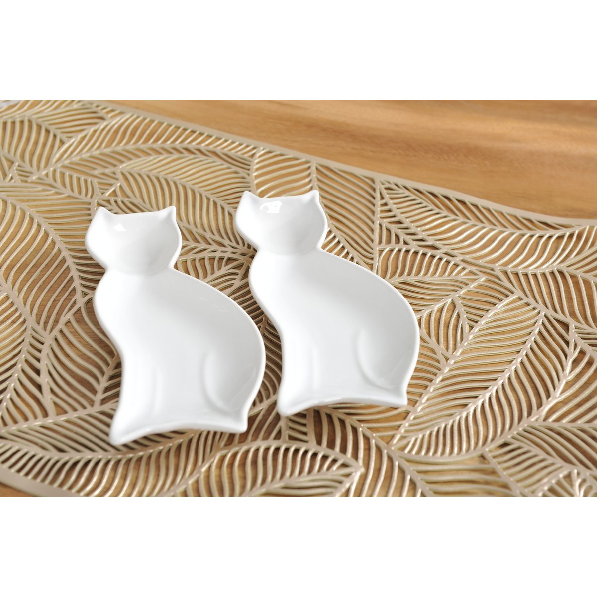 Porseleinen chatbekers 2 stuks 20 cm wit