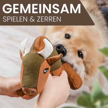 Hondenspeelgoed Buffalo Billie 18x24 cm bruin met pieper
