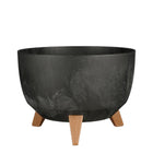 Plantenbak 33x18.5 cm zwart gerecycled plastic op poten