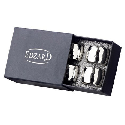 Servetringen set van 4 Ø 4 cm metaal zilver