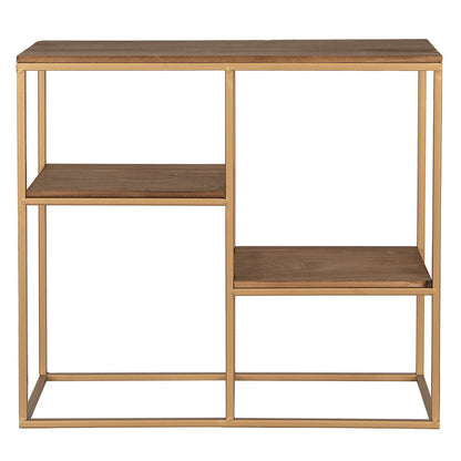 Wall shelf 49 cm Gold-colored Brown Wood Wall Rack
