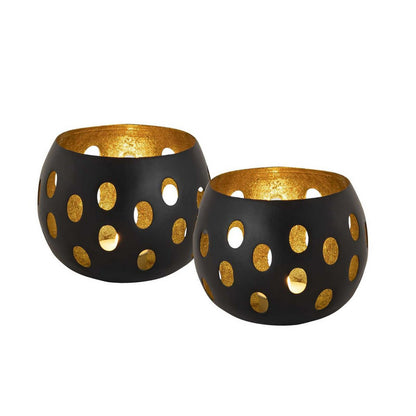 Tealight Holder 48-Delige Florina Sferische Kandelaar Zwart