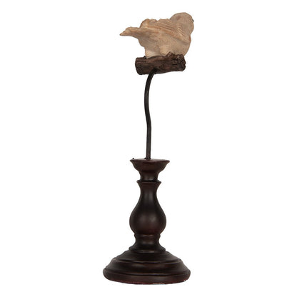 Decoratie Beeld Vogel 12x7x21 cm Beige Kunststof
