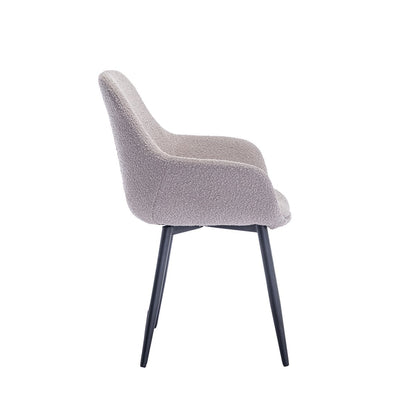 Fauteuil bouclé taupe set van 2