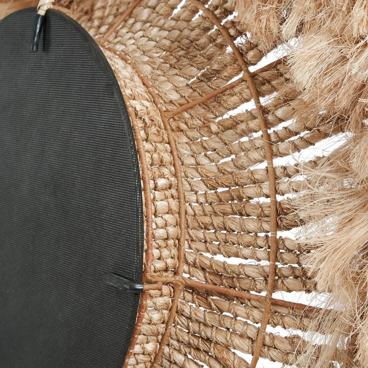 Spiegel komvormig naturel handgemaakt abaca