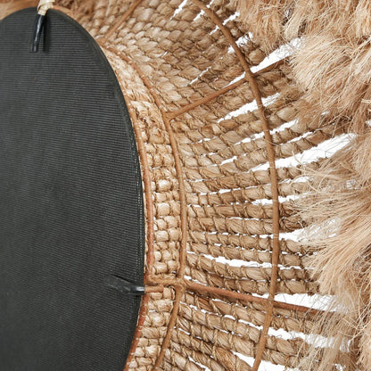 Spiegel komvormig naturel handgemaakt abaca