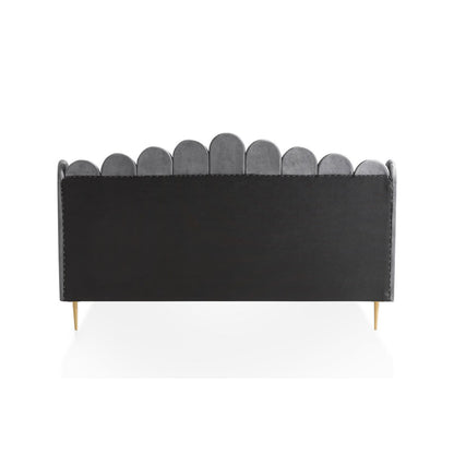 Bed 180x200 cm grijs fluweel
