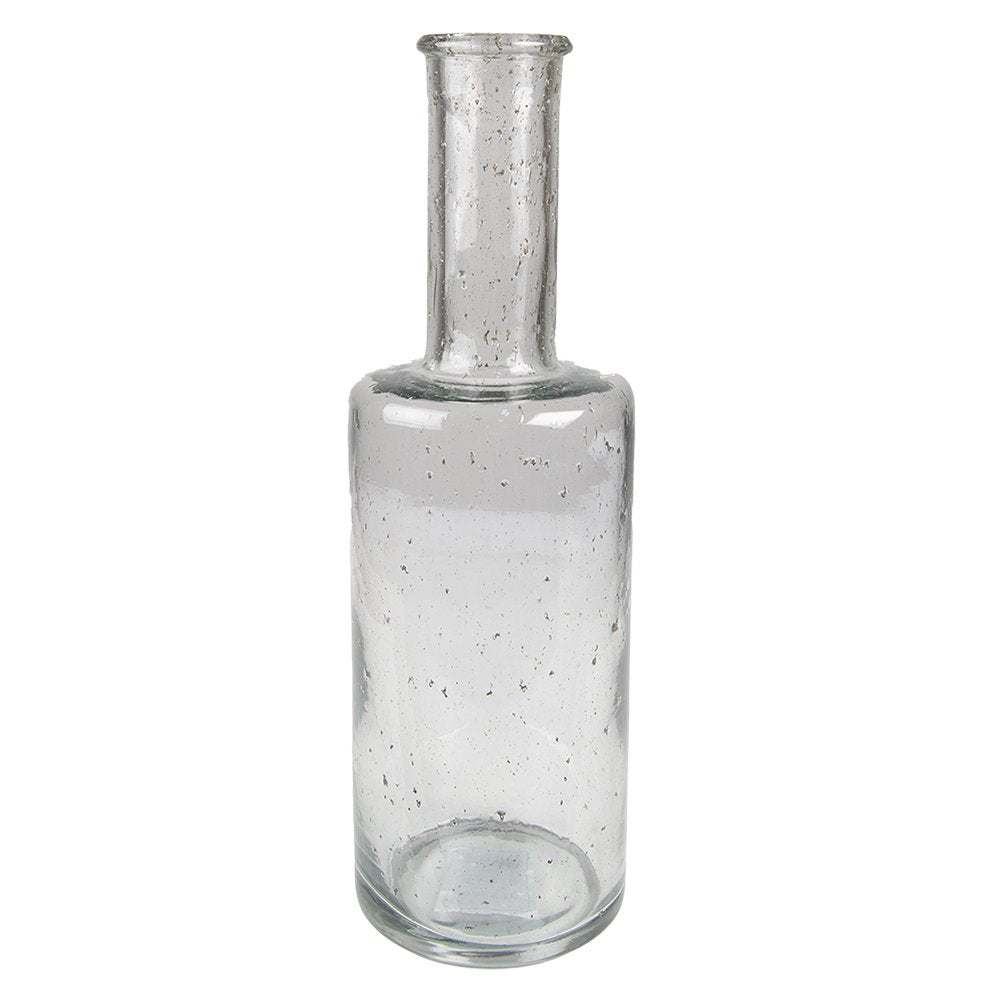 Vaas Ø 11x34 cm glas transparant grijs