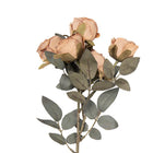 Artificial Rose Flower 43 cm Brown Plastic