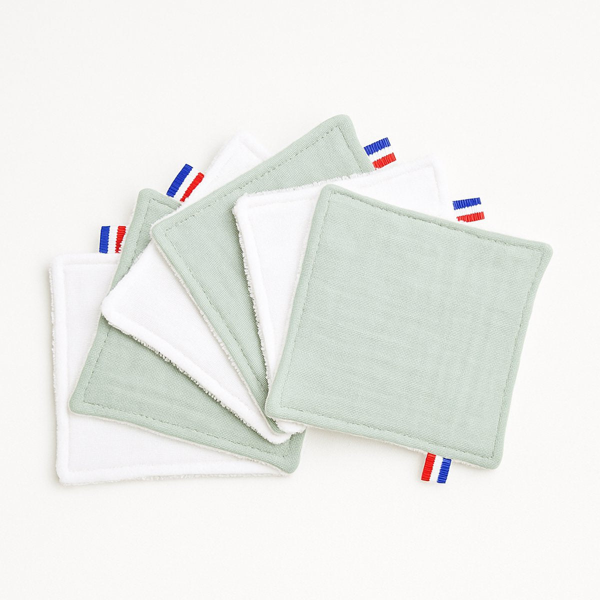 Reusable wipes made of organic cotton - green