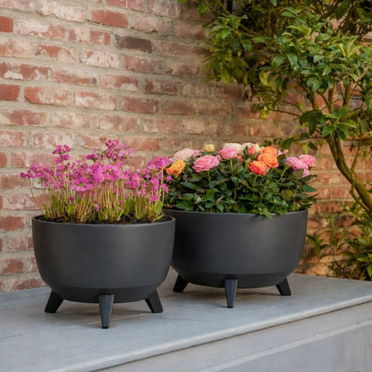 Plantenbak Doppio 33 cm antraciet gerecycled plastic
