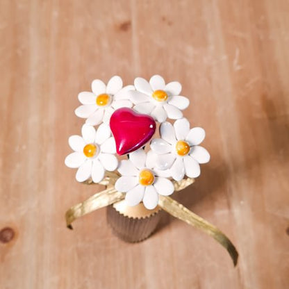 Kunstboeket margrieten 21 cm
