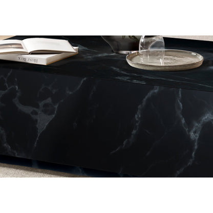 Salontafel 120x75x35 cm zwart marmerlook MDF