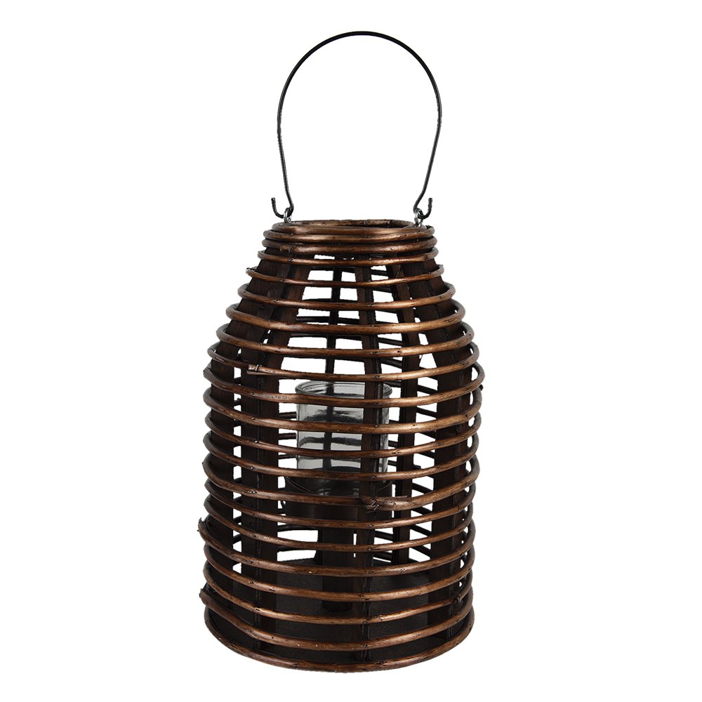 Windlicht 22x32 cm bruin wilgenhout