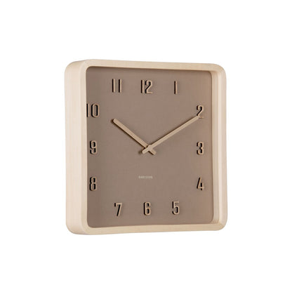 Wandklok 26x26 cm hout bruin
