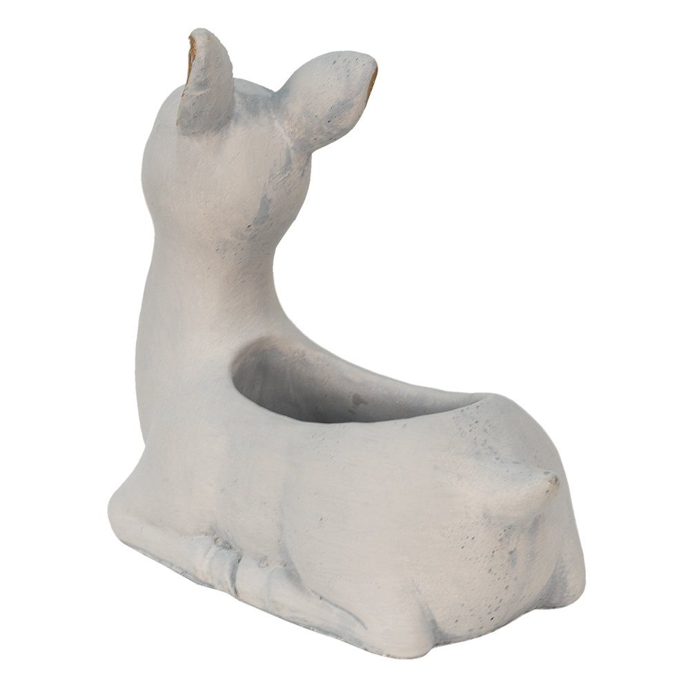 Bloempot hert 23x11x21 cm beige keramiek