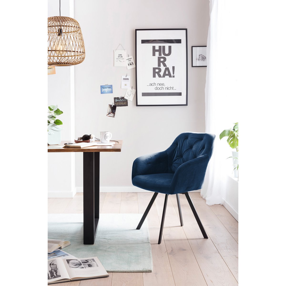 Eetkamerset 160x85 cm massief acaciahout fluweel