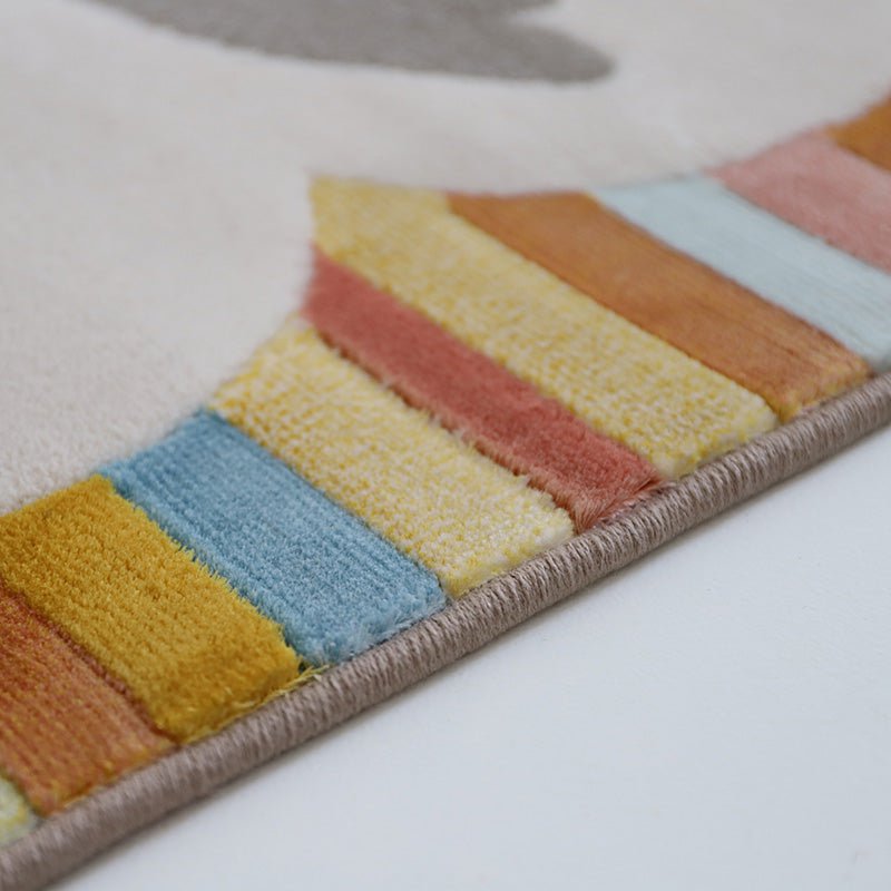 Multicoloured nursery rug dancing birds