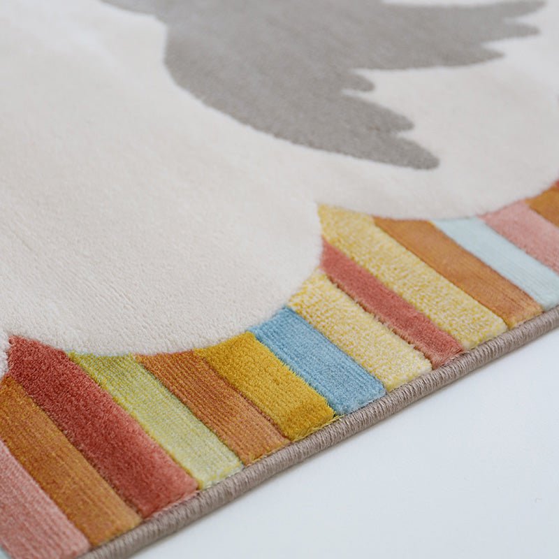 Multicoloured nursery rug dancing birds