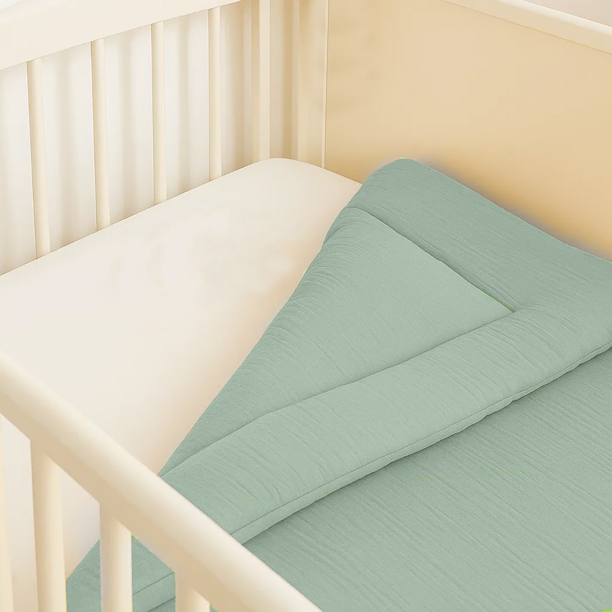 Babydekbed 70x120 cm biologisch katoen groen
