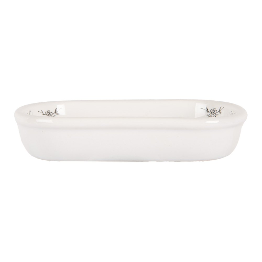 Soap Dish 13x10x3 cm White Ceramic Rooster