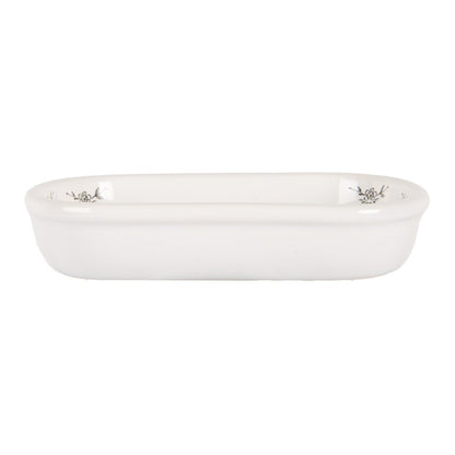 Soap Dish 13x10x3 cm White Ceramic Rooster