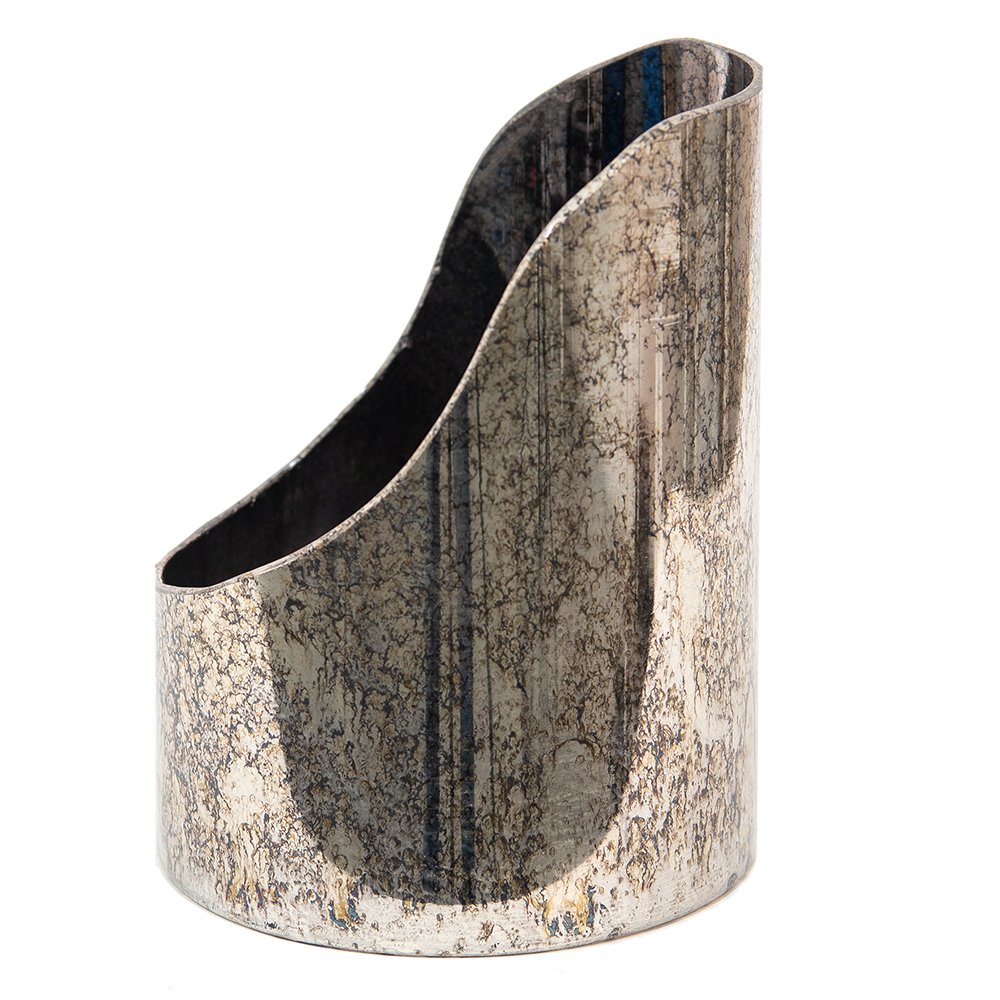 Theelichthouder Ø 15x20 cm zilver glas