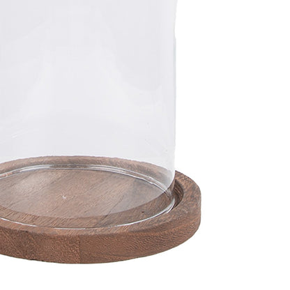 Stolp glas hout Ø 12x16 cm
