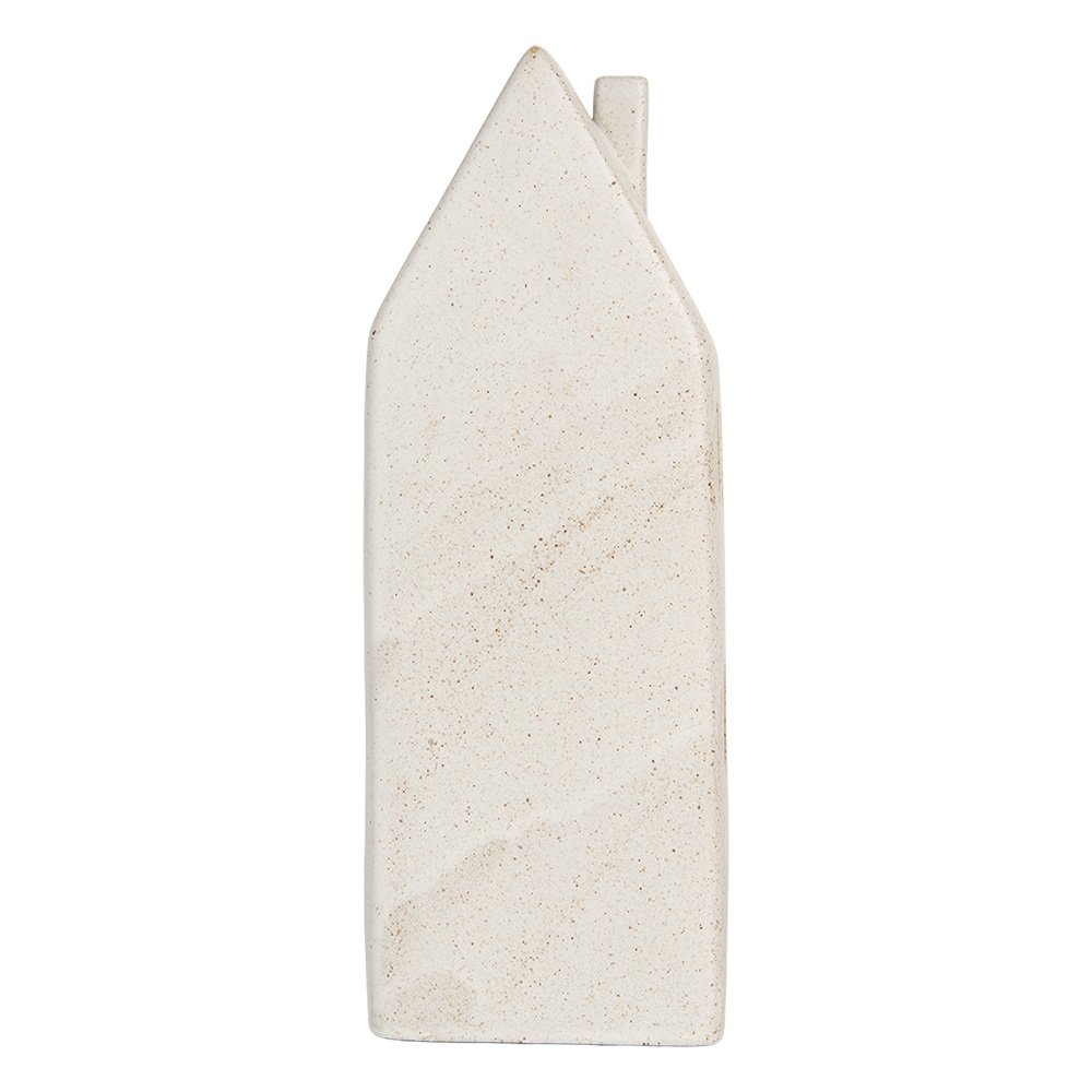 Decoratiehuis keramiek beige LED 9x7x24 cm